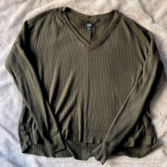 2/$20 ✨Wild Fable Ribbed Long Sleeve Top Olive Green Size XS - Picture 1 of 7